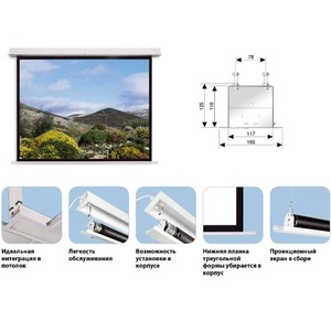 Экран для дома, настенно потолочный с электроприводом Projecta Compact Electrol 168x220 Datalux (10101983)