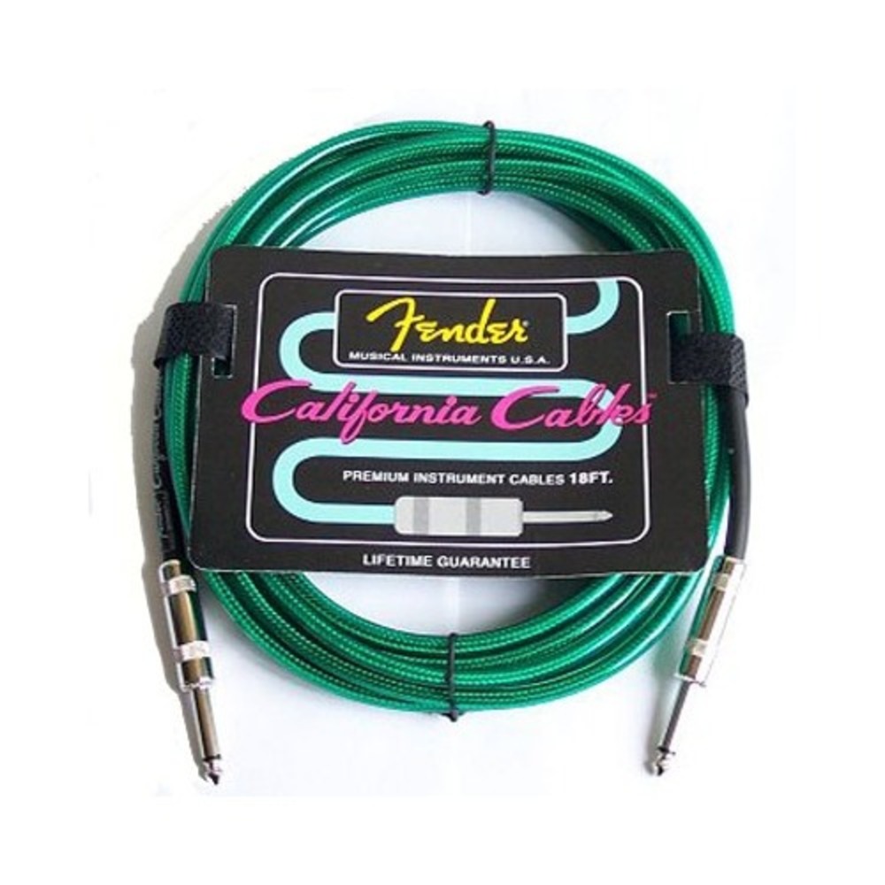 Кабель аудио 1xJack - 1xJack Fender 10 CALIFORNIA CABLE SURF GREEN