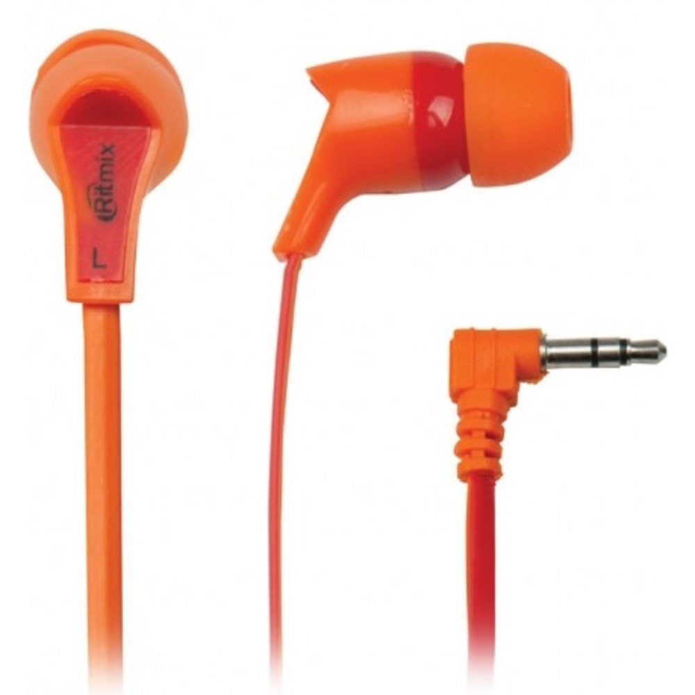 Наушники внутриканальные классические Ritmix RH-013 Orange+Red