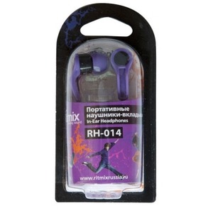 Наушники внутриканальные классические Ritmix H-014 Black+Violet