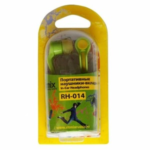 Наушники внутриканальные классические Ritmix RH-014 Green+ Yellow