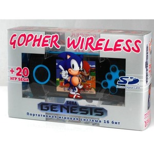 Игровая приставка SEGA Genesis Gopher Wireless LCD 2.8, ИК-порт  + 20 игр (синяя)