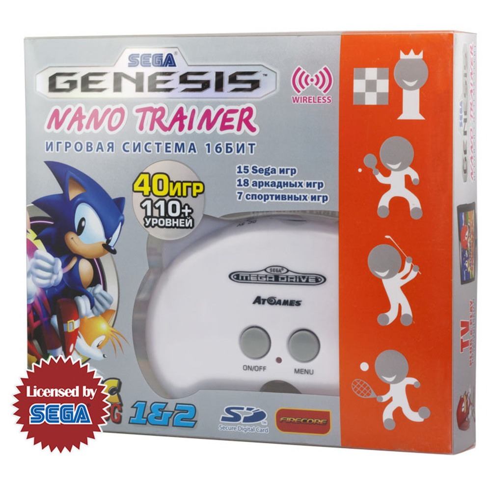 Купить игровую приставку SEGA Genesis Nano Trainer + 40 игр (геймпад, AV  кабель) белый недорого, отзывы, фотографии, характеристики, низкие цены в  интернет магазине БигТВ с доставкой по городу Москва