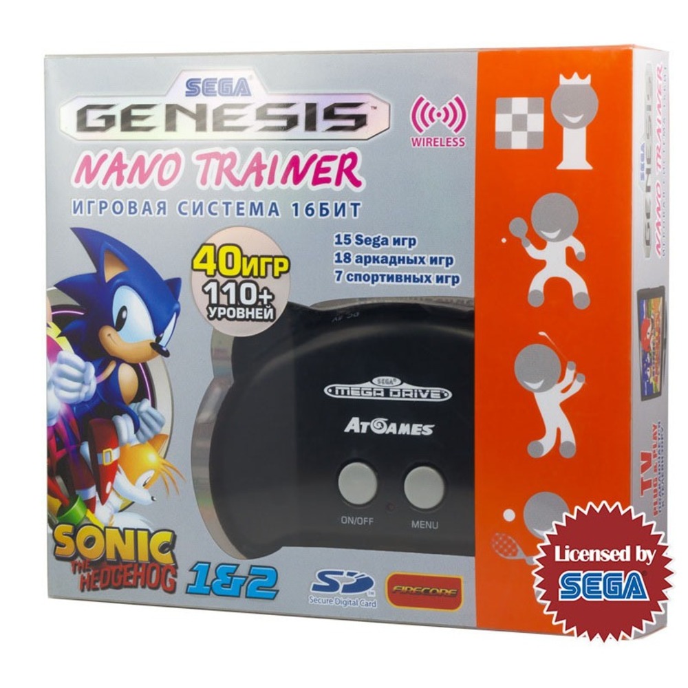 Купить игровую приставку SEGA Genesis Nano Trainer + 40 игр (геймпад, AV  кабель) черный недорого, отзывы, фотографии, характеристики, низкие цены в  интернет магазине БигТВ с доставкой по городу Москва