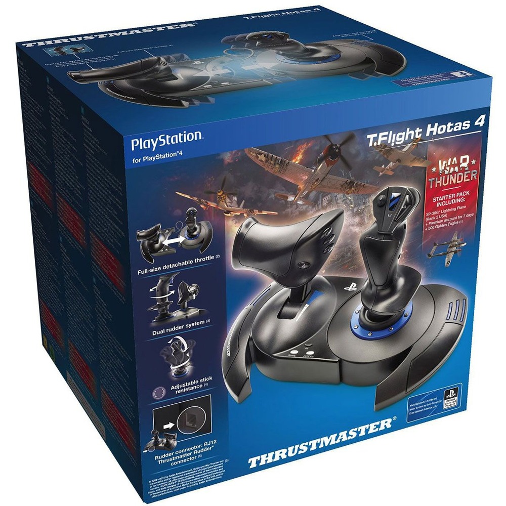 Купить джойстик Thrustmaster T-Flight Hotas 4 EMEA WAR THUNDER PACK PS4/PC,  (4160656) недорого, отзывы, фотографии, характеристики, низкие цены в  интернет магазине БигТВ с доставкой по городу Москва