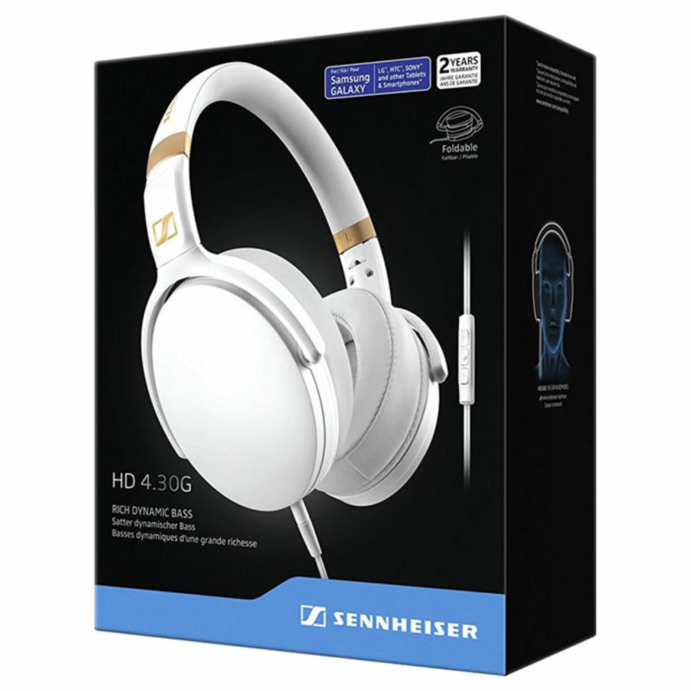 Купить наушники мониторные для Android Sennheiser HD 4.30G White недорого,  отзывы, фотографии, характеристики, низкие цены в интернет магазине БигТВ с  доставкой по городу Москва