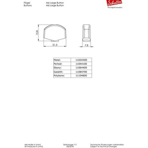 Комплект одиночной колковой механики SCHALLER 10560420.01.50 Original F-Series Locking