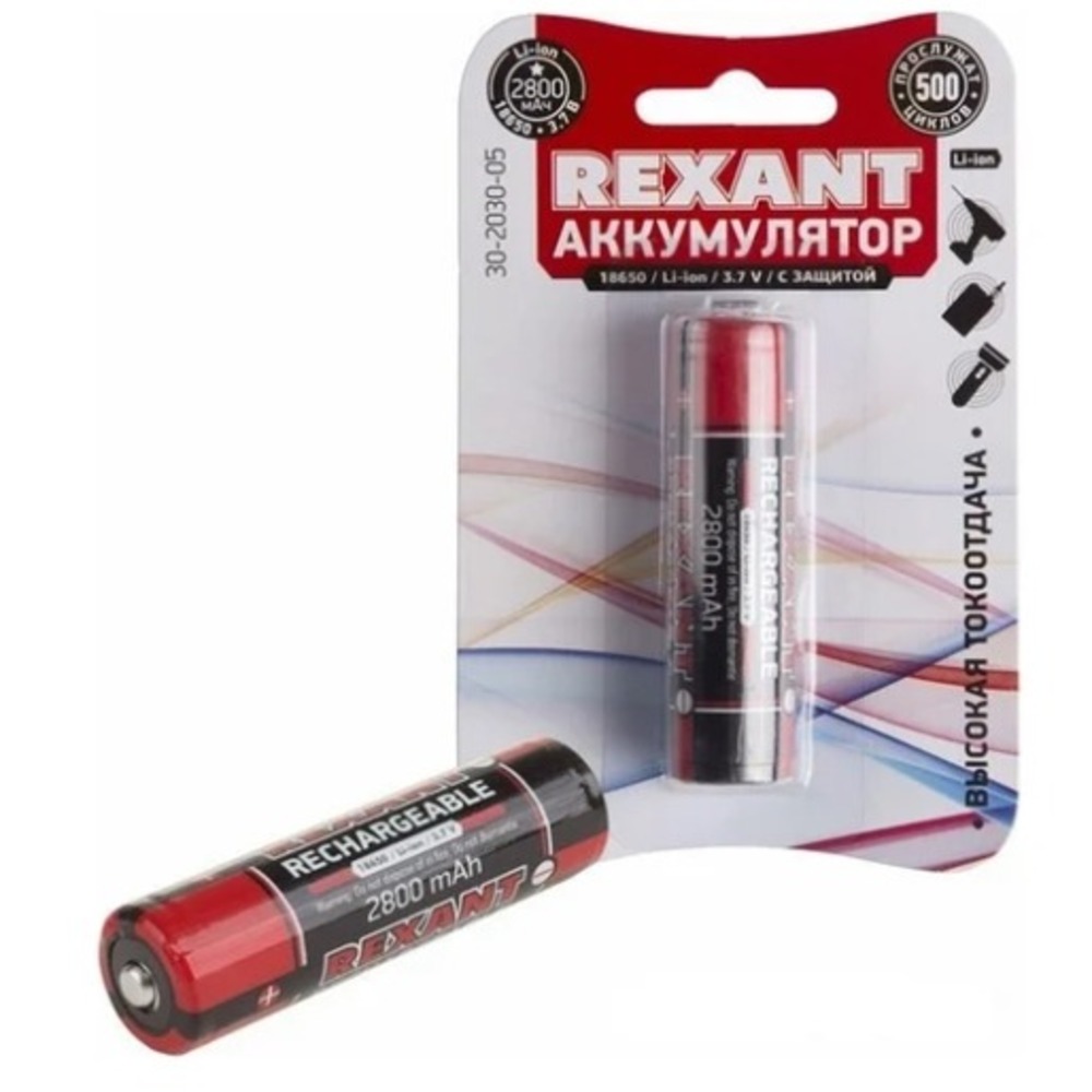 Внешний аккумулятор Rexant 30-2030-05 Li-ion 2800 mAH 3.7 В 1 шт.