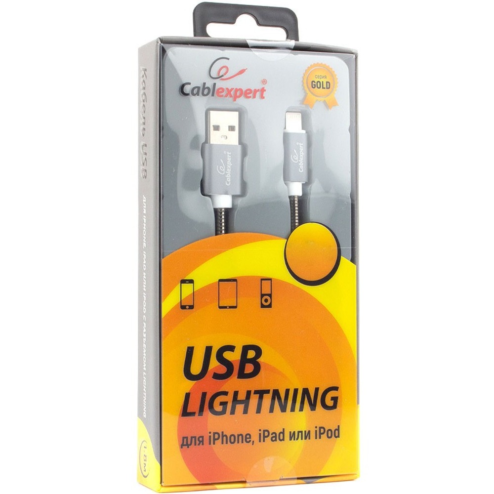 Кабель USB 2.0 Тип A - Lightning Cablexpert CC-G-APUSB02Gy-1.8M 1.8m