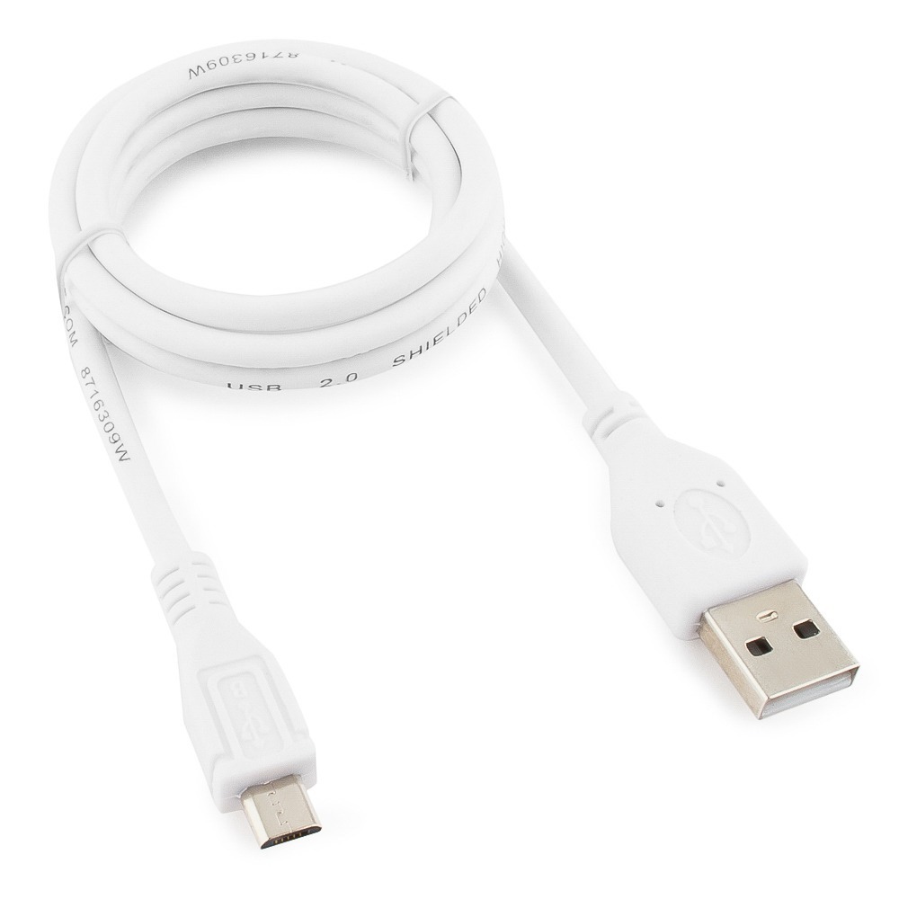 Кабель USB 2.0 Тип A - B micro Cablexpert CCP-mUSB2-AMBM-W-1M 1.0m