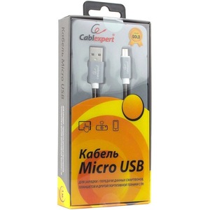 Кабель USB 2.0 Тип A - B micro Cablexpert CC-G-mUSB02Gy-0.5M 0.5m