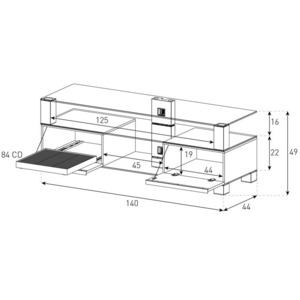 Тумба для ТВ Sonorous MD 9140 B-INX-CWN