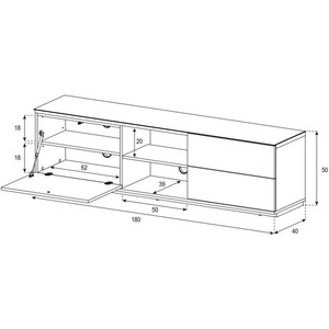 Тумба для ТВ Sonorous LB 1181 GWHT OAK