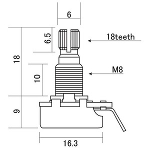 Потенциометр для гитар Alpha Audio ALP-2501B