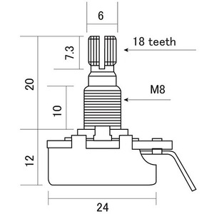 Потенциометр для гитар Alpha Audio ALP-25KA