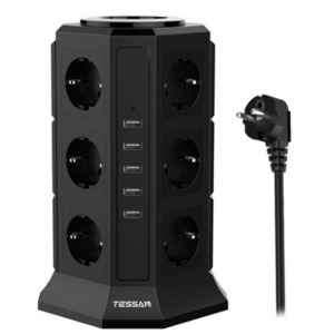 Сетевой фильтр Tessan TP-VA5U12E Black