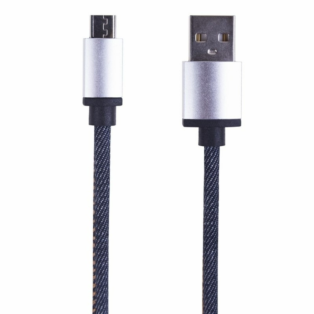 USB кабель microUSB Rexant 18-4242 шнур в джинсовой оплетке 1м (10 штук)