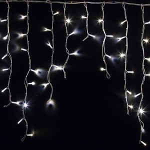 Гирлянда Neon-Night 255-285 Айсикл светодиодный, 5,6 х 0,9 м, белый провод "КАУЧУК", 230 В, диоды белые, 240 LED