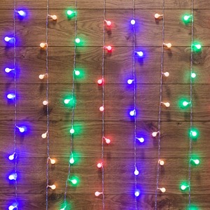 Гирлянда "Светодиодный Дождь" Neon-Night 235-049 1,5*1,5 м, с насадками шарики, свечение с динамикой, 230 В, диоды Мультиколор