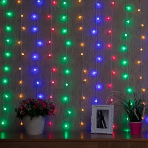 Гирлянда Светодиодный Дождь Neon-Night 235-049 1,5*1,5 м, с насадками шарики, свечение с динамикой, 230 В, диоды Мультиколор