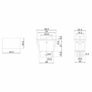 Выключатель клавишный Rexant 36-4442 12V 35А (4с) ON-OFF с желтой LED подсветкой, 10шт