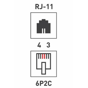 Рoзетка телефонная внешняя PROconnect 03-0002-4 2 порта RJ-11(6P-2C), категория 3, (50 шт/уп)