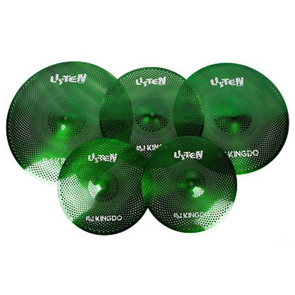 Тарелка для ударной установки KINGDO LOW VOLUME SET 14+16+20 GREEN