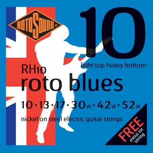 Струны для электрогитары ROTOSOUND RH10 STRINGS NICKELLIGHT TOP/HEAVYBOTTOM