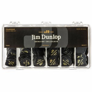 Медиатор DUNLOP 485003 Celluloid Black Teardrop Display