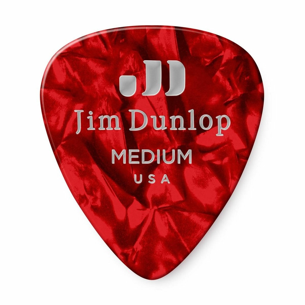 Медиатор DUNLOP 483P09MD Celluloid Red Pearloid Medium 12Pack