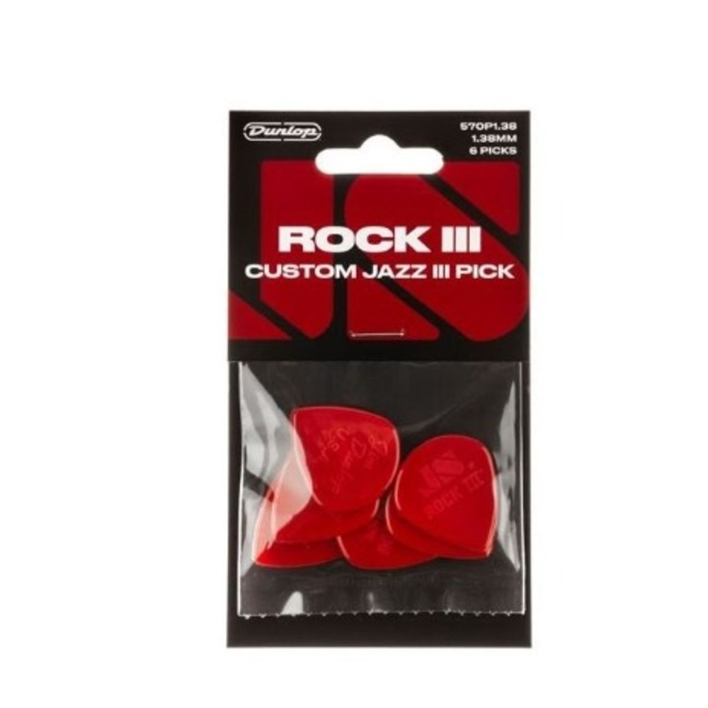 Медиатор DUNLOP 570P138 Rock III Custom Jazz lll 6Pack